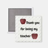 ありがとう先生モザイク赤りんご教室 マグネット (正面/裏面)