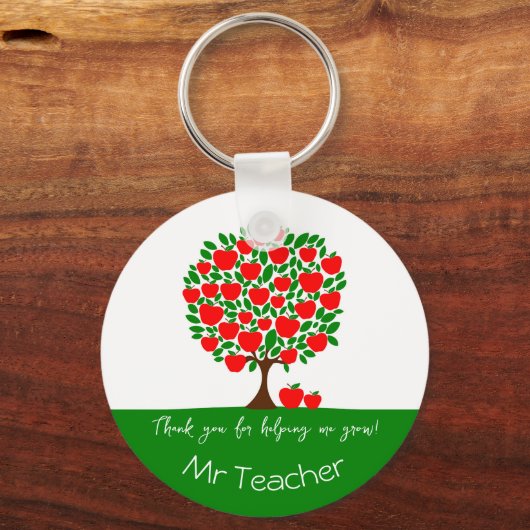 ありがとう先生レッドアップルツリーギフト キーホルダー (裏面)