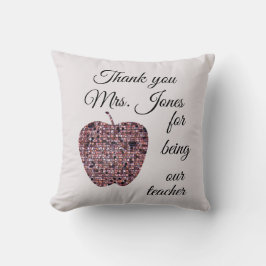 ありがとう先生感謝モザイクレッドアップル クッション