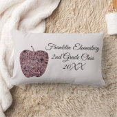 ありがとう先生感謝モザイクレッドアップル ランバークッション (ブランケット)