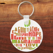 ありがとう先生離れのギフトApple引用文キーリング キーホルダー (正面)