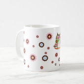 ありがとう先生。かわいいフクロウのプレゼント コーヒーマグカップ (正面左)