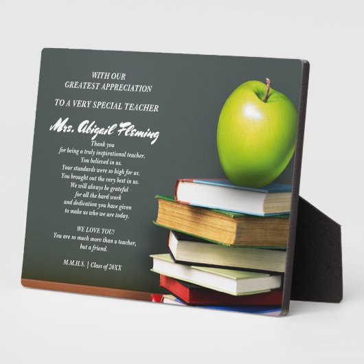 ありがとう先生。ギフトパーソナライズされた板 フォトプラーク (側面)