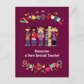 ありがとう先生。スクールキッズ ポストカード (正面)