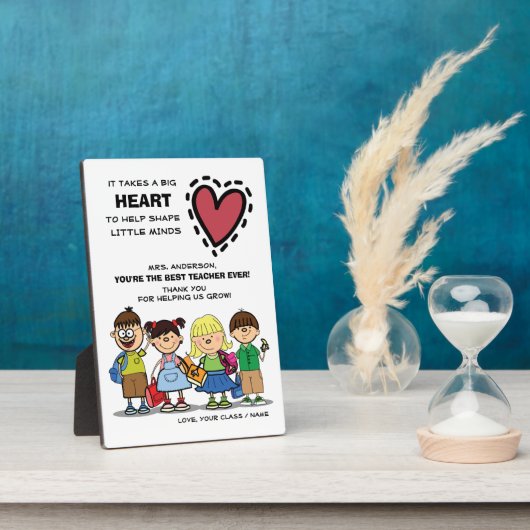 ありがとう先生。スクールキッズ&引用文プラーク フォトプラーク (側面)