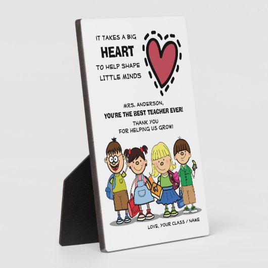 ありがとう先生。スクールキッズ&引用文プラーク フォトプラーク (側面)