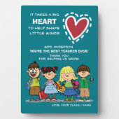 ありがとう先生。スクールキッズ&引用文 フォトプラーク (正面)