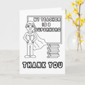 ありがとう先生 – スーパーヒーローカードに私を色 カード (黄色い花)