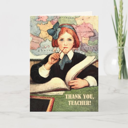 ありがとう先生。ヴィンテージアートカスタムカード サンキューカード (正面)
