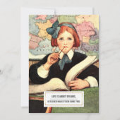 ありがとう先生。ヴィンテージアートフラットカード サンキューカード (正面)