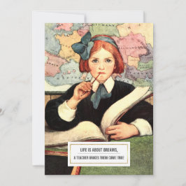 ありがとう先生。ヴィンテージアートフラットカード サンキューカード