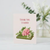 ありがとう先生、ヴィンテージイメージの芍薬の本 ポストカード (スタンド正面)