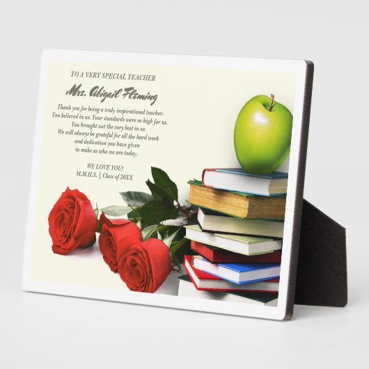 ありがとう先生。名前をカスタムするギフトプレート フォトプラーク (側面)