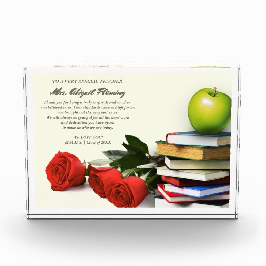 ありがとう先生。名前をカスタムする贈与 フォトブロック (正面)