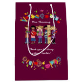 ありがとう先生。名前をカスタムする ミディアムペーパーバッグ (正面)