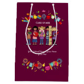 ありがとう先生。名前をカスタムする ミディアムペーパーバッグ (裏面)