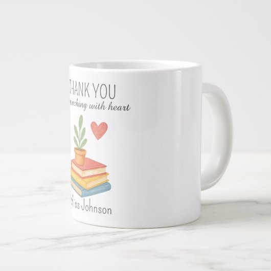 ありがとう先生 – 心のこもった感謝の贈り物 ジャンボコーヒーマグカップ (正面右)