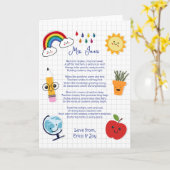 ありがとう先生 感謝の虹の雲の詩 カード (黄色い花)