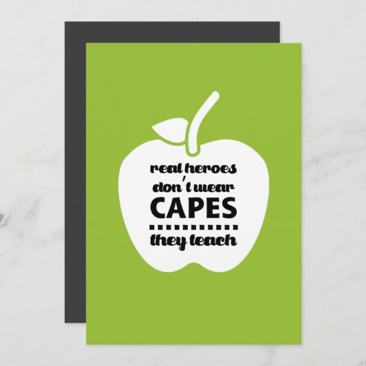 ありがとう先生。教え引用文 | Apple サンキューカード (正面/裏面)