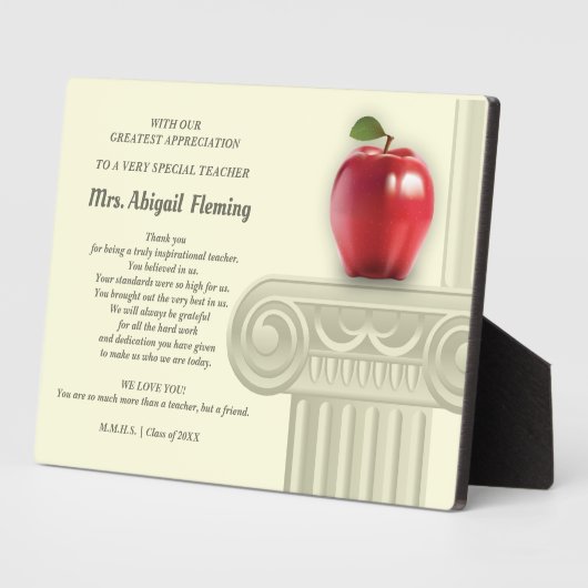 ありがとう先生。教育記号名前をカスタムする フォトプラーク (側面)