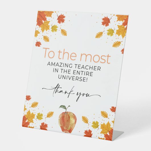 ありがとう先生、最も素晴らしい先生ギフト 台座サイン (正面)