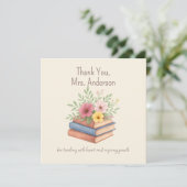 ありがとう先生 – 水彩フラワーフラットカード (スタンド正面)
