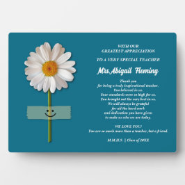 ありがとう先生。笑顔デイジーカスタムギフト フォトプラーク