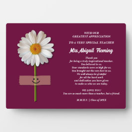 ありがとう先生。笑顔デイジーカスタムギフト フォトプラーク
