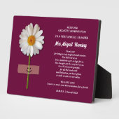 ありがとう先生。笑顔デイジーカスタムギフト フォトプラーク (側面)