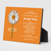 ありがとう先生。笑顔デイジーカスタムギフト フォトプラーク (側面)