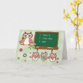 ありがとう先生。Owlsカおもしろいード カード (黄色い花)