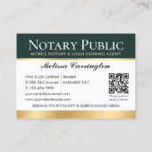 ありがとう公証人公開写真ダークグリーン 名刺 (裏面)