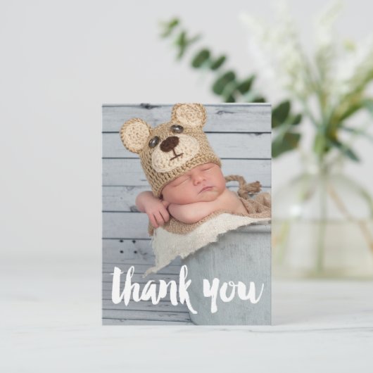 ありがとう写真ベビー誕生発表 ポストカード (スタンド正面)