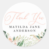 ありがとう写真赤面フローラ誕生発表 ラウンドシール (正面)