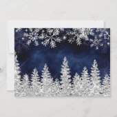 ありがとう冬の銀雪の松の赤ちゃんシャワー サンキューカード (裏面)