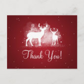 ありがとう冬の鹿きらめく赤 ポストカード (正面)