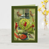 ありがとう北男女赤深紅色 カード (黄色い花)