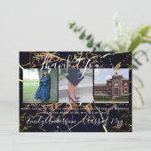 ありがとう卒業カード3 x PHOTO Collage MARBLE サンキューカード (スタンド正面)