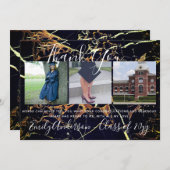 ありがとう卒業カード3 x PHOTO Collage MARBLE サンキューカード (正面/裏面)