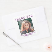 ありがとう卒業ブラックプラムパープルカスタム スクエアシール (封筒)