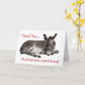 ありがとう友人ロバ カード (黄色い花)