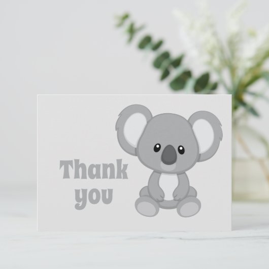 ありがとう可愛いコアラ熊のアニメ動物 サンキューカード (スタンド正面)