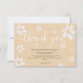 ありがとう可愛いデイジー水色金ゴールドベビーシャワー 招待状 (正面)