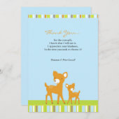 ありがとう可愛い動物フラットカード サンキューカード (正面/裏面)