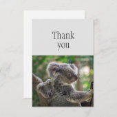 ありがとう可愛い小さなコアラ熊&ジョーイ サンキューカード (正面/裏面)