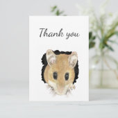 ありがとう可愛い小さな好奇心マウス動物 サンキューカード (スタンド正面)