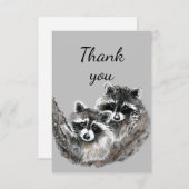 ありがとう可愛い赤ちゃんアライグマの抱擁ラブアニマル サンキューカード (正面/裏面)