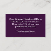 ありがとう名刺テンプレート紫 名刺 (裏面)