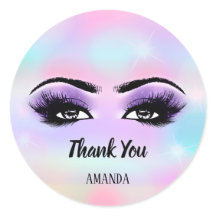 ありがとう名前ピンクホログラフパステルスアイラッシュ