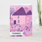 ありがとう多くのホームガーデンの水色かわいい カード (正面)